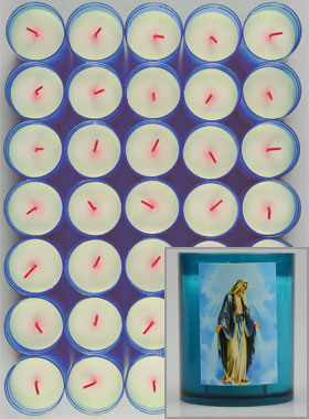 48 Bougies Veilleuses Notre Dame de Grâce - Bleue (pic 1)