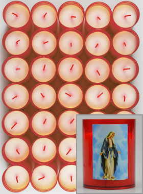 48 Bougies Veilleuses Notre Dame de Grâce - Rouge (pic 1)