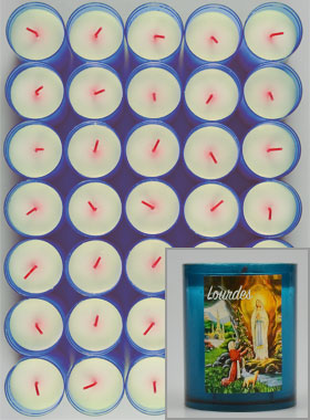 10 Bougies Veilleuses Apparitions de Lourdes - Bleue (pic 1)