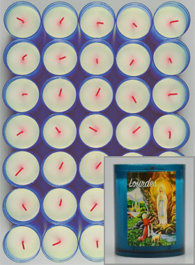 24 Bougies Veilleuses Apparitions de Lourdes - Bleue (pic 1)