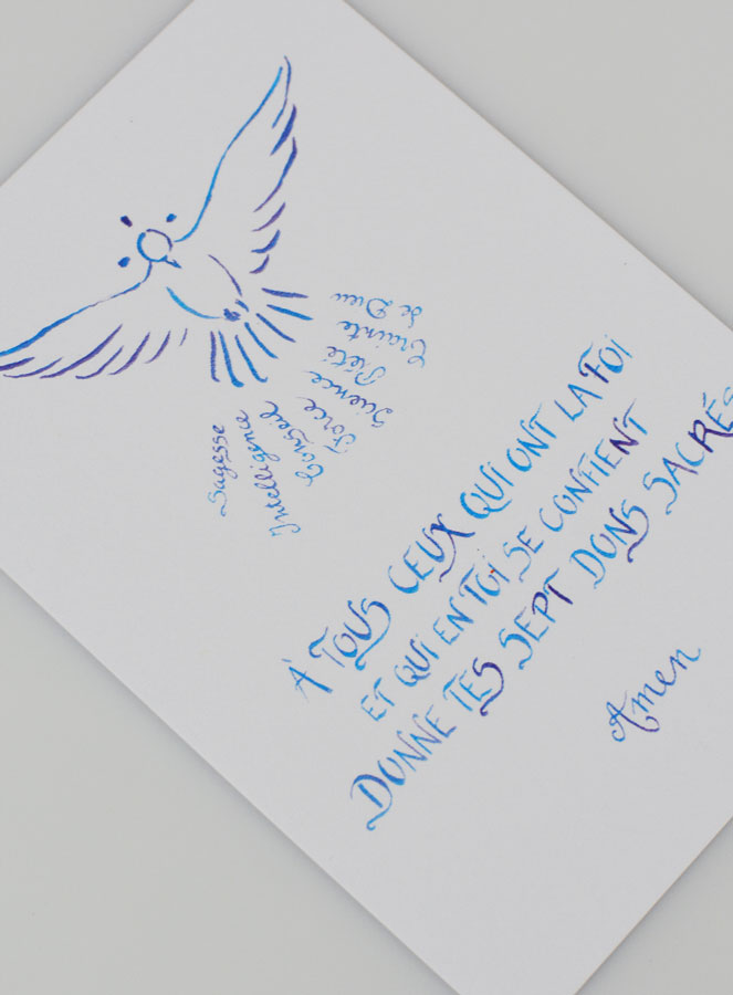 Carte de Confirmation - Sept Dons Sacrés - Colombe Bleue (pic 3)