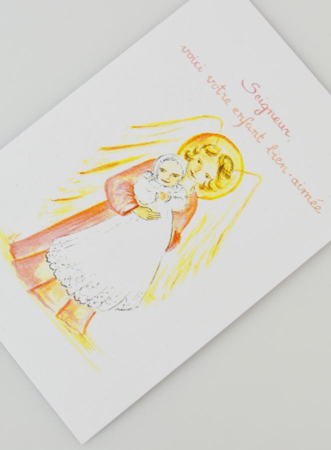 Carte de Baptême - Seigneur, Voici votre Enfant - Modèle Fille (pic 2)