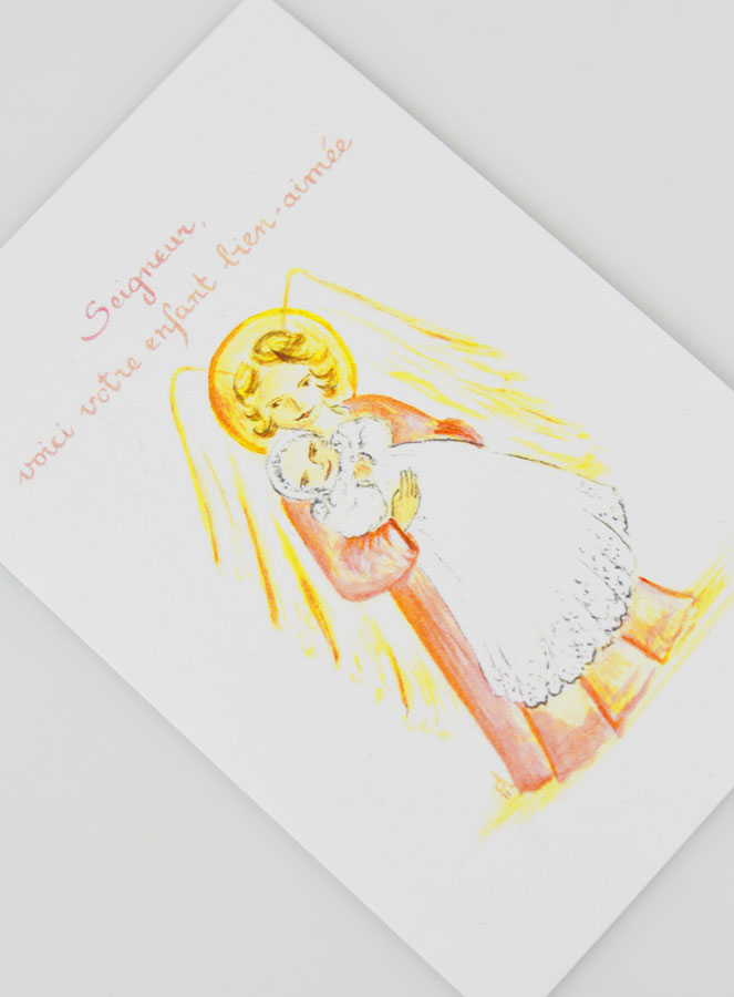 Carte de Baptême - Seigneur, Voici votre Enfant - Modèle Fille (pic 3)