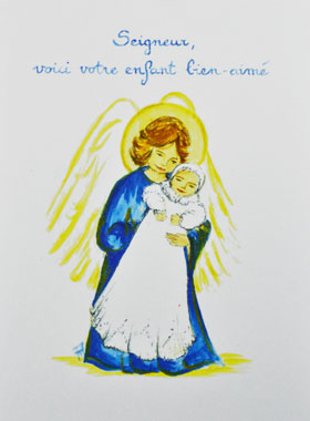 Carte de Baptême - Seigneur, Voici votre Enfant - Modèle Garçon (pic 1)