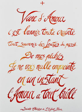 Carte de Prière - Vivre d'Amour - Ste Thérèse (pic 1)