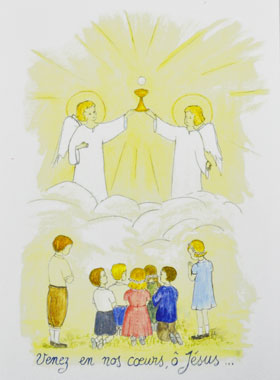 Carte de Communion - Venez en nos coeurs, ô Jésus (pic 1)