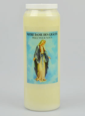 Bougie de Neuvaine à Notre Dame des Grâces - 17.5cm (pic 1)