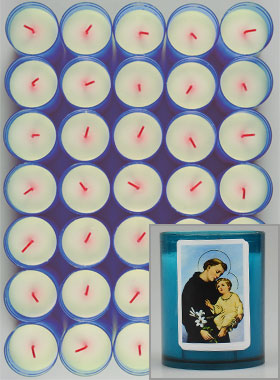 24 Bougies Veilleuses Saint Antoine de Padoue - Bleue (pic 1)