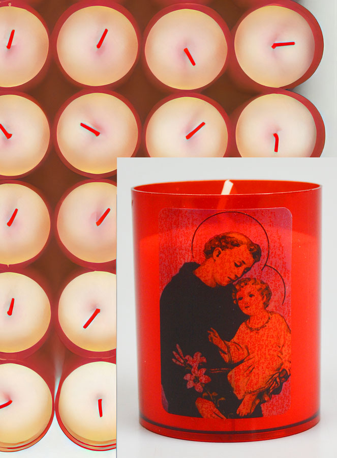 24 Bougies Veilleuses Saint Antoine de Padoue - Rouge (pic 3)