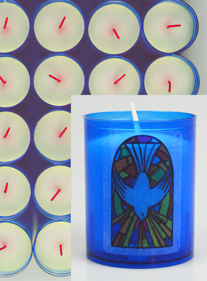 24 Bougies Veilleuses Saint Esprit de Paix - Bleue (pic 3)