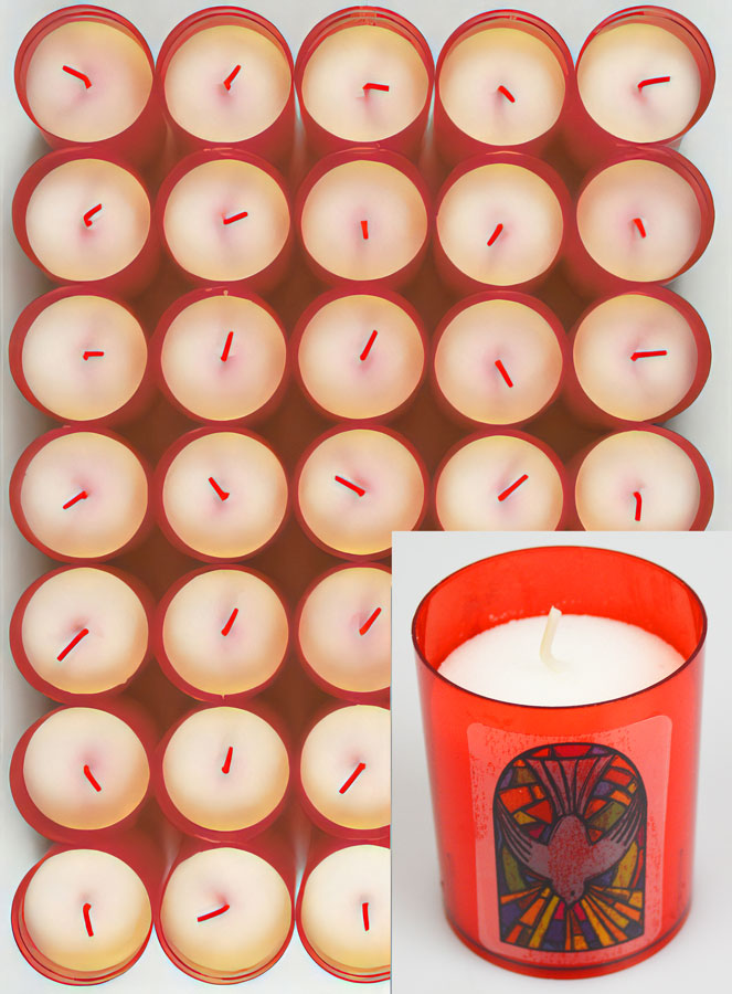 24 Bougies Veilleuses Saint Esprit de Paix - Rouge (pic 2)