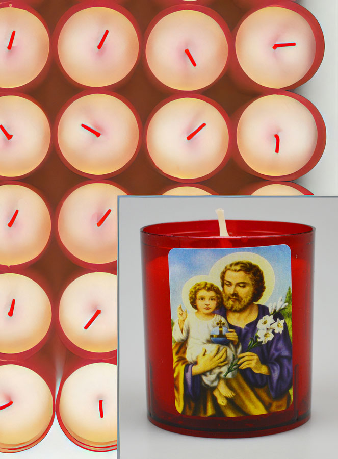 24 Bougies Veilleuses Saint Joseph - Rouge (pic 3)