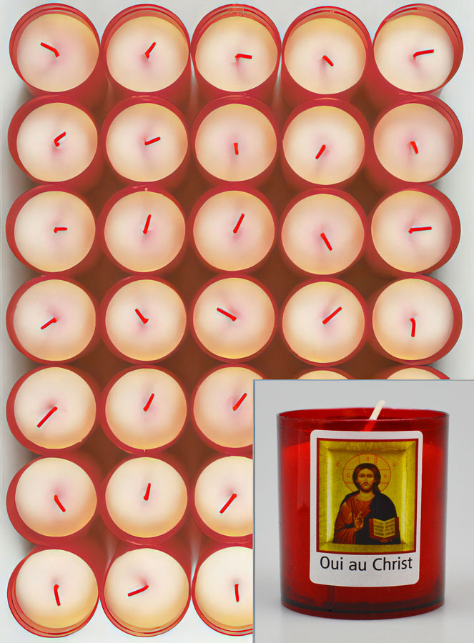 24 Bougies Veilleuses Christ Pantocrator - Rouge (pic 1)