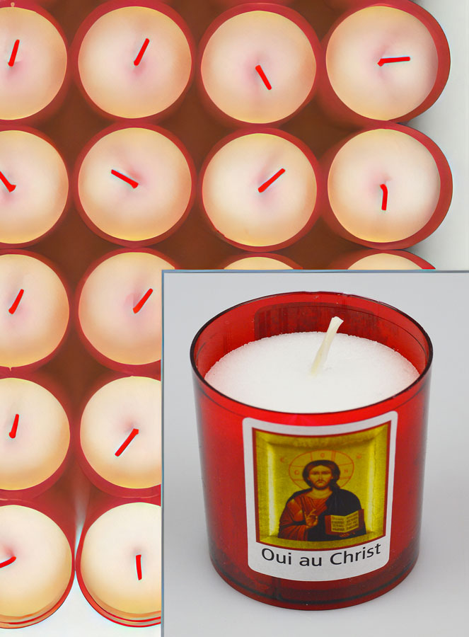 24 Bougies Veilleuses Christ Pantocrator - Rouge (pic 4)