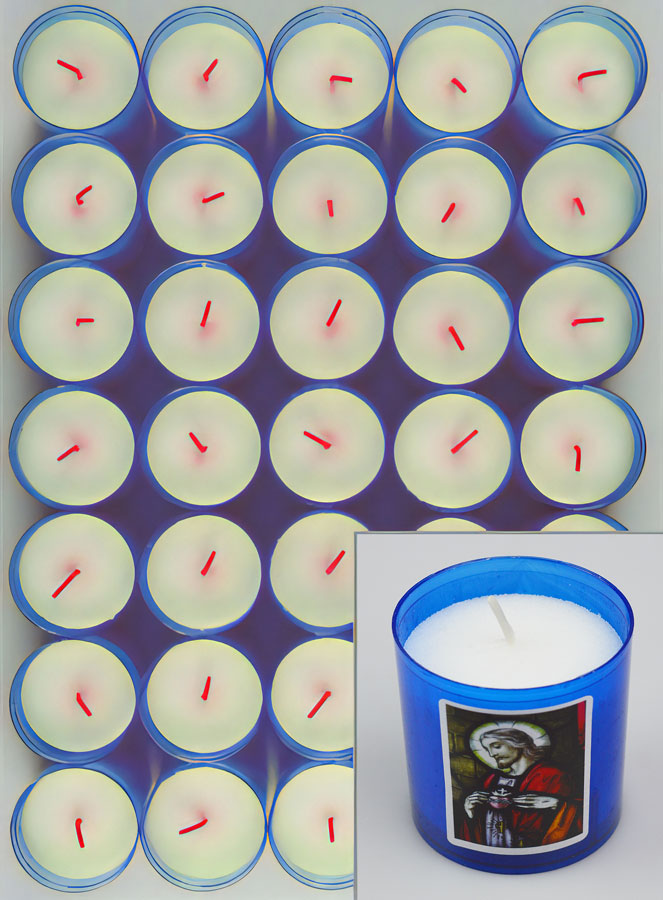 24 Bougies Veilleuses Sacré Coeur de Jésus - Bleue (pic 2)