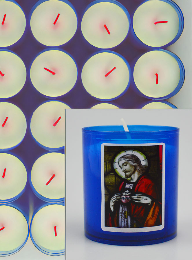 24 Bougies Veilleuses Sacré Coeur de Jésus - Bleue (pic 3)