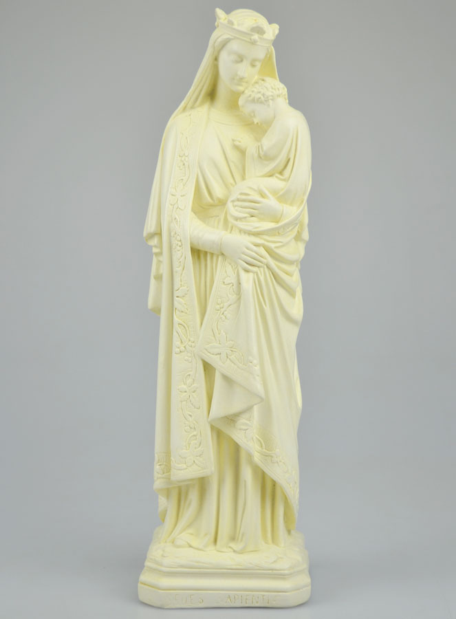 Statue Notre Dame Couronnée à l'Enfant Jésus 30 cm (pic 2)