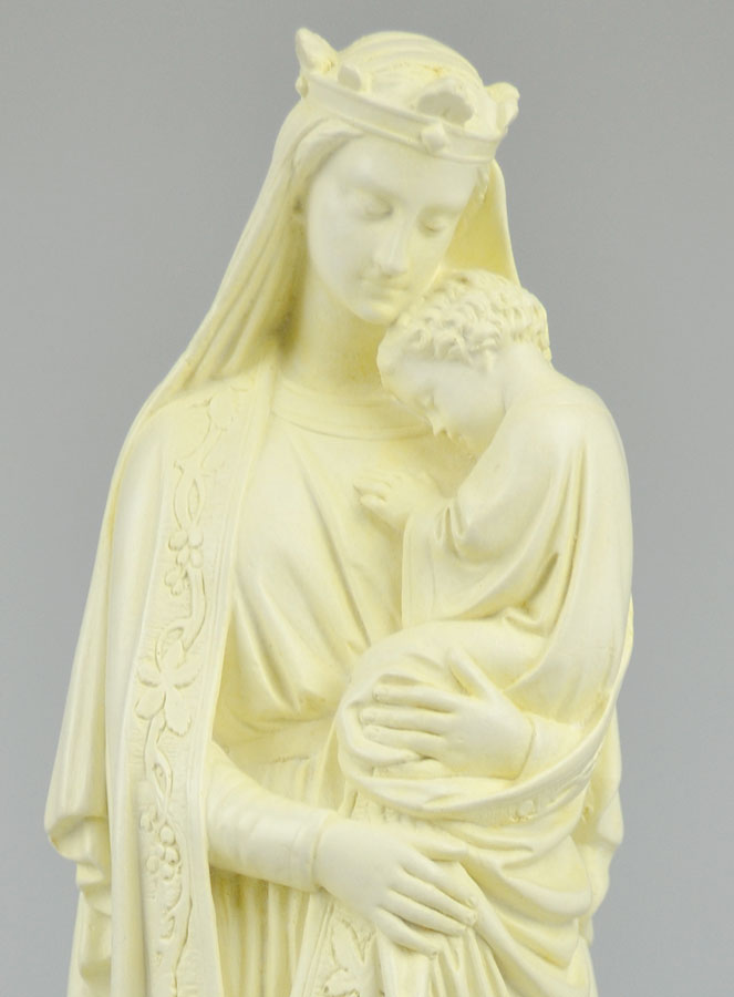 Statue Notre Dame Couronnée à l'Enfant Jésus 30 cm (pic 4)