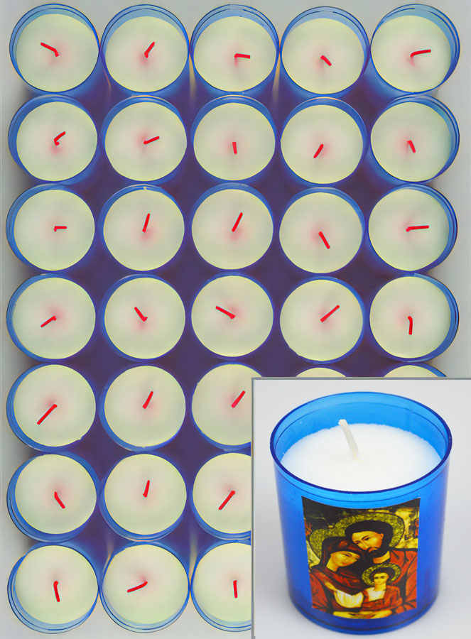 24 Bougies Veilleuses Bleue Sainte Famille (pic 2)