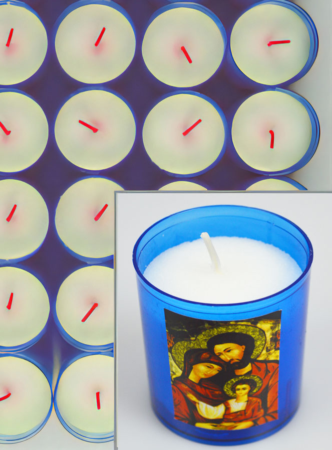 24 Bougies Veilleuses Bleue Sainte Famille (pic 4)