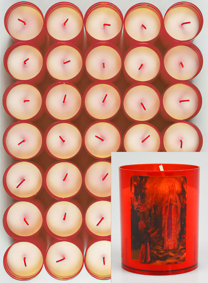 24 Bougies Veilleuses Notre Dame de Lourdes - Rouge (pic 1)