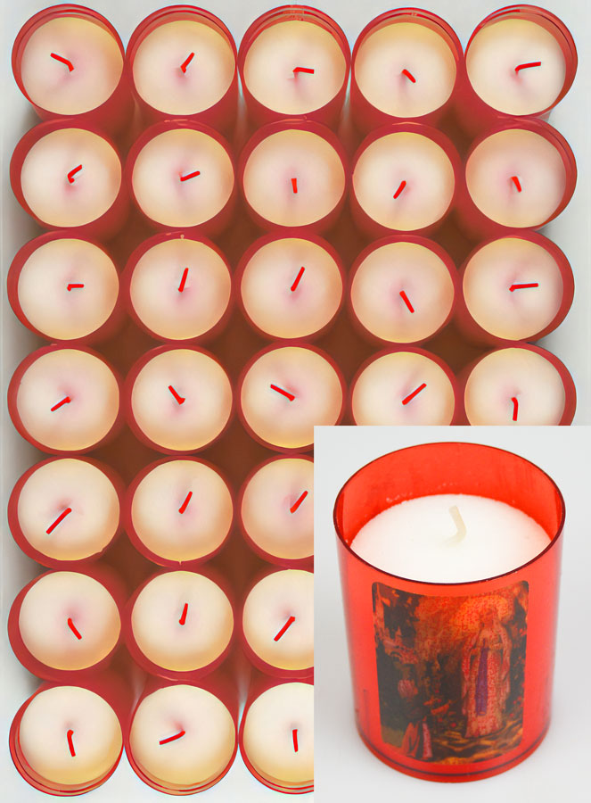 24 Bougies Veilleuses Notre Dame de Lourdes - Rouge (pic 2)