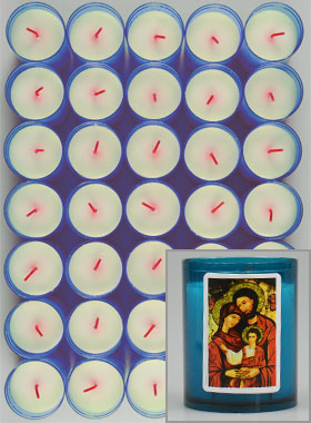48 Bougies Veilleuses Sainte Famille Bleue (pic 1)