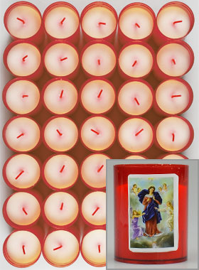 48 Bougies d'Église Marie qui défait les Noeuds - Rouge (pic 1)