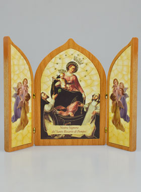 Icône Triptyque Notre Dame du Rosaire - 23 cm (pic 1)