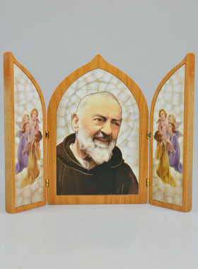 Icône Triptyque Padre Pio - 23 cm (pic 1)