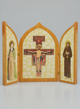 Icône Triptyque Croix de Saint François - 23 cm (pic 1)