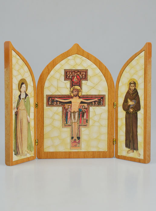 Icône Triptyque Croix de Saint François - 23 cm (pic 2)