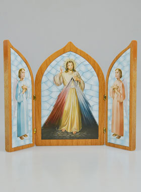 Icône Triptyque Jésus-Christ Miséricorde Divine - 23 cm (pic 1)