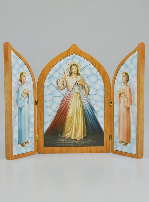 Icône Triptyque Jésus-Christ Miséricorde Divine - 23 cm (pic 2)