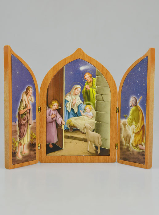 Icône Triptyque La Nativité de Jésus à la Crèche - 23 cm (pic 2)