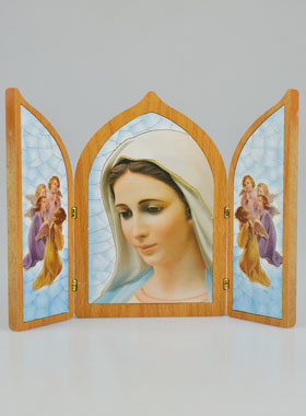 Icône Triptyque Notre Dame de Medjugorje - 23 cm (pic 1)