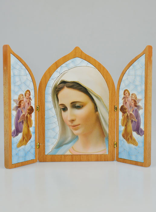 Icône Triptyque Notre Dame de Medjugorje - 23 cm (pic 2)