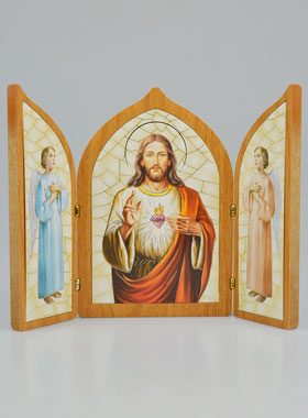 Icône Triptyque Sacré Coeur de Jésus - 23 cm (pic 1)