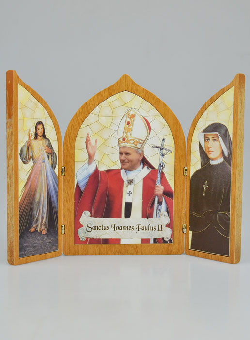 Icône Triptyque Pape Saint Jean-Paul II - 23 cm (pic 2)
