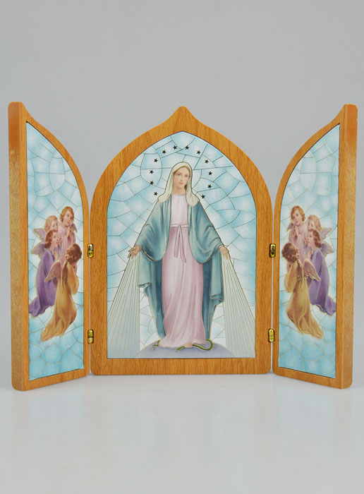 Icône Triptyque Sainte Vierge Miraculeuse - 23 cm (pic 2)