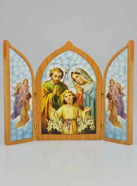 Icône Triptyque Sainte Famille - 23 cm (pic 1)