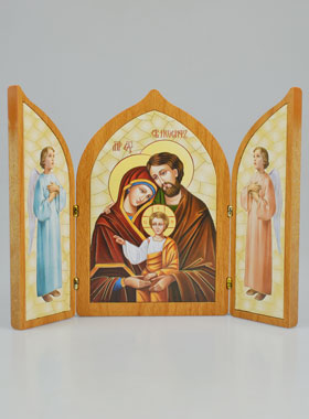 Icône Triptyque Sainte Famille de Nazareth - 23 cm (pic 1)