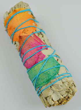 Smudge de Sauge Blanche & Pétales de Roses 30g - Fagot 10cm (pic 1)