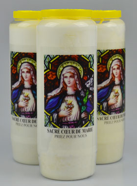 Lot de 3 Bougies de Neuvaine au Sacré Coeur de Marie (pic 1)
