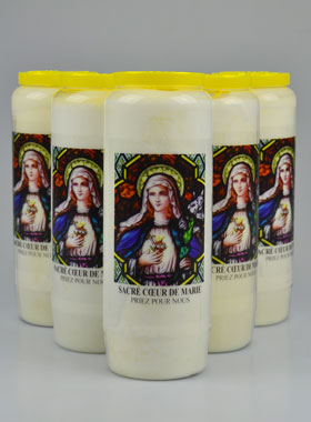 Lot de 6 Bougies de Neuvaine au Sacré Coeur de Marie (pic 1)