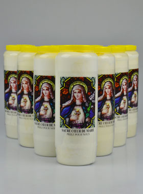 Lot de 10 Bougies de Neuvaine Sacré Coeur de Marie (pic 1)