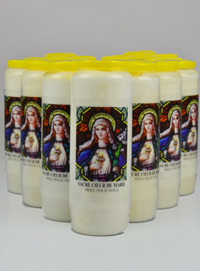 Lot de 20 Bougies de Neuvaine Sacré Coeur de Marie (pic 1)
