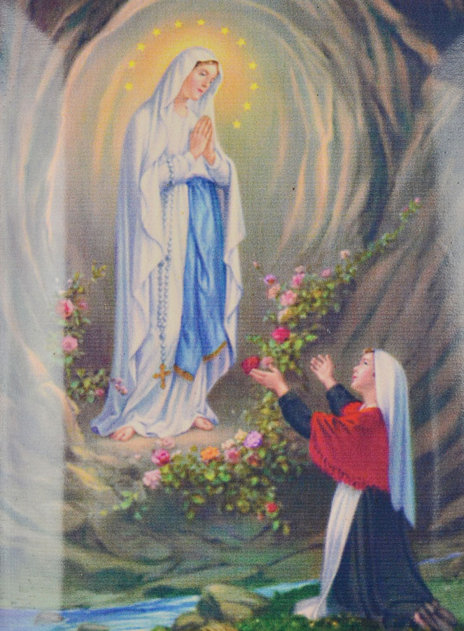 Icône Apparitions de Lourdes à Ste Bernadette - 18cm (pic 3)