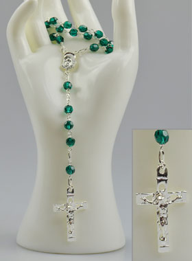 Chapelet en Argent 925/1000 & Cristal Vert (pic 1)