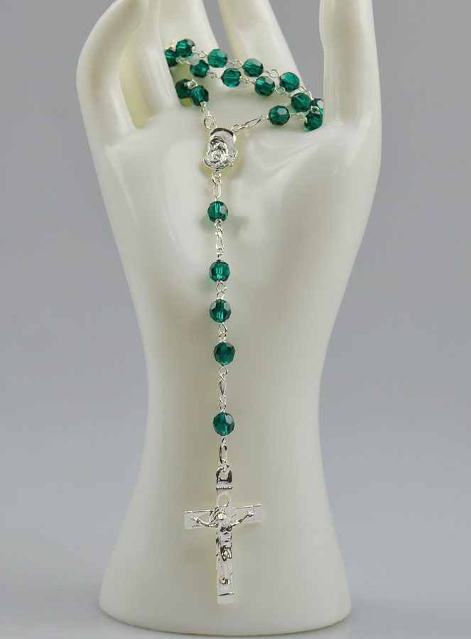 Chapelet en Argent 925/1000 & Cristal Vert (pic 2)